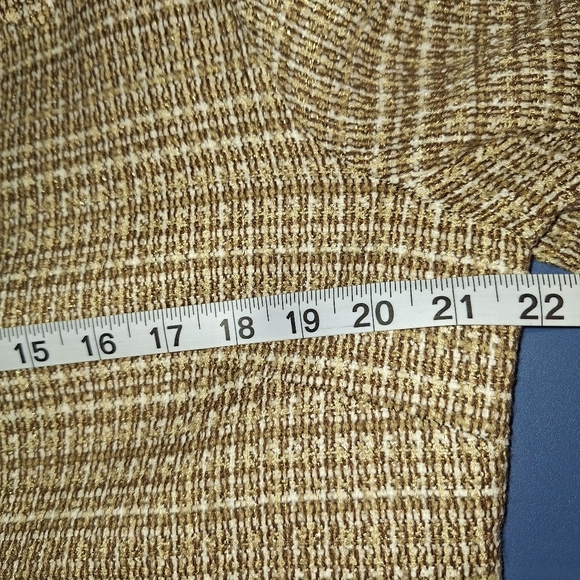Alfred Dunner  Sz 14 Gold Tan Beige Tweed Blazer Jacket W/Pockets - Picture 8 of 9